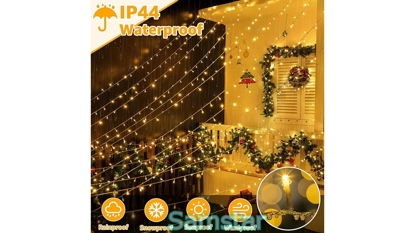 Kerstverlichting - 10 Meter - 100 LED's - IP44 Water Bescherming - 8 Standen - Aan Elkaar Te koppelen