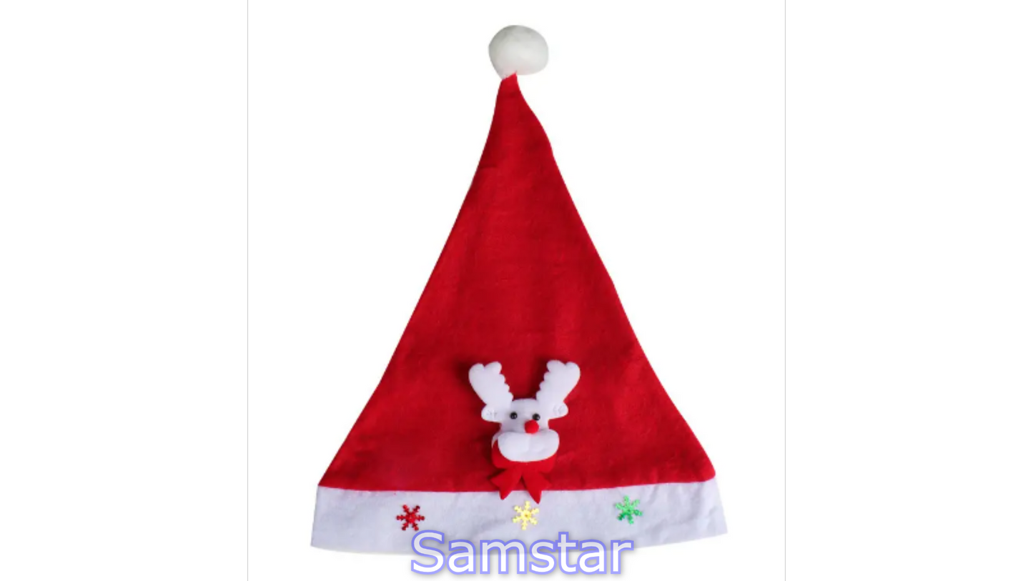 Kerst Mutsen - 4 Stuks - Met Verlichting - 28 cm - Met Kerst figuur