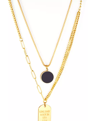 Ketting met Symbool en Text (Goud)