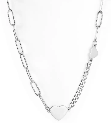 Ketting met Hartjes (Goud & Zilver)