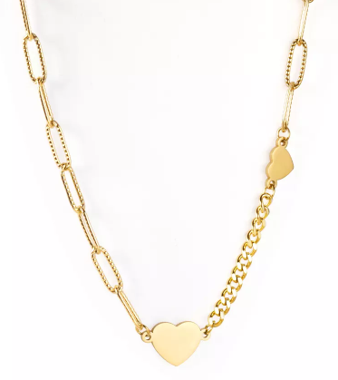 Ketting met Hartjes (Goud & Zilver)
