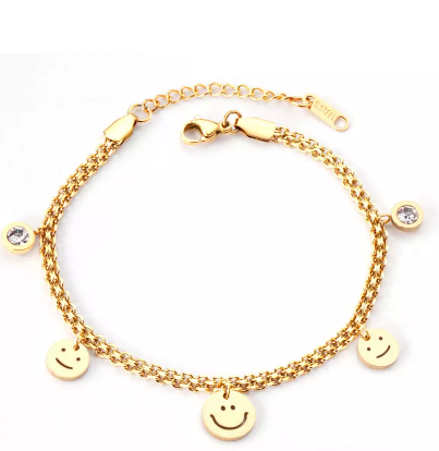 Armband met Smiley's (Goud & Zilver)