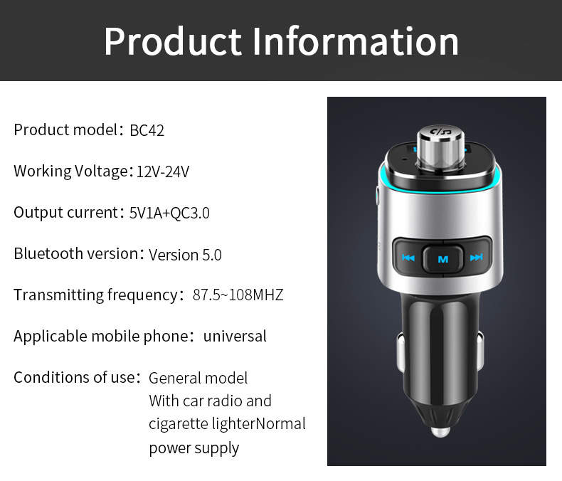 Auto Carkit - Bluetooth FM Transmitter - Ultra Fast Auto Lader - Handsfree - MP3 - USB - SD Kaart - Audio Receiver